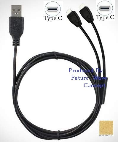 Amazon.co.jp: F.Wave 充電 & データ転送 Type C 二股ケーブル 1M 黒色